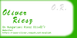 oliver riesz business card